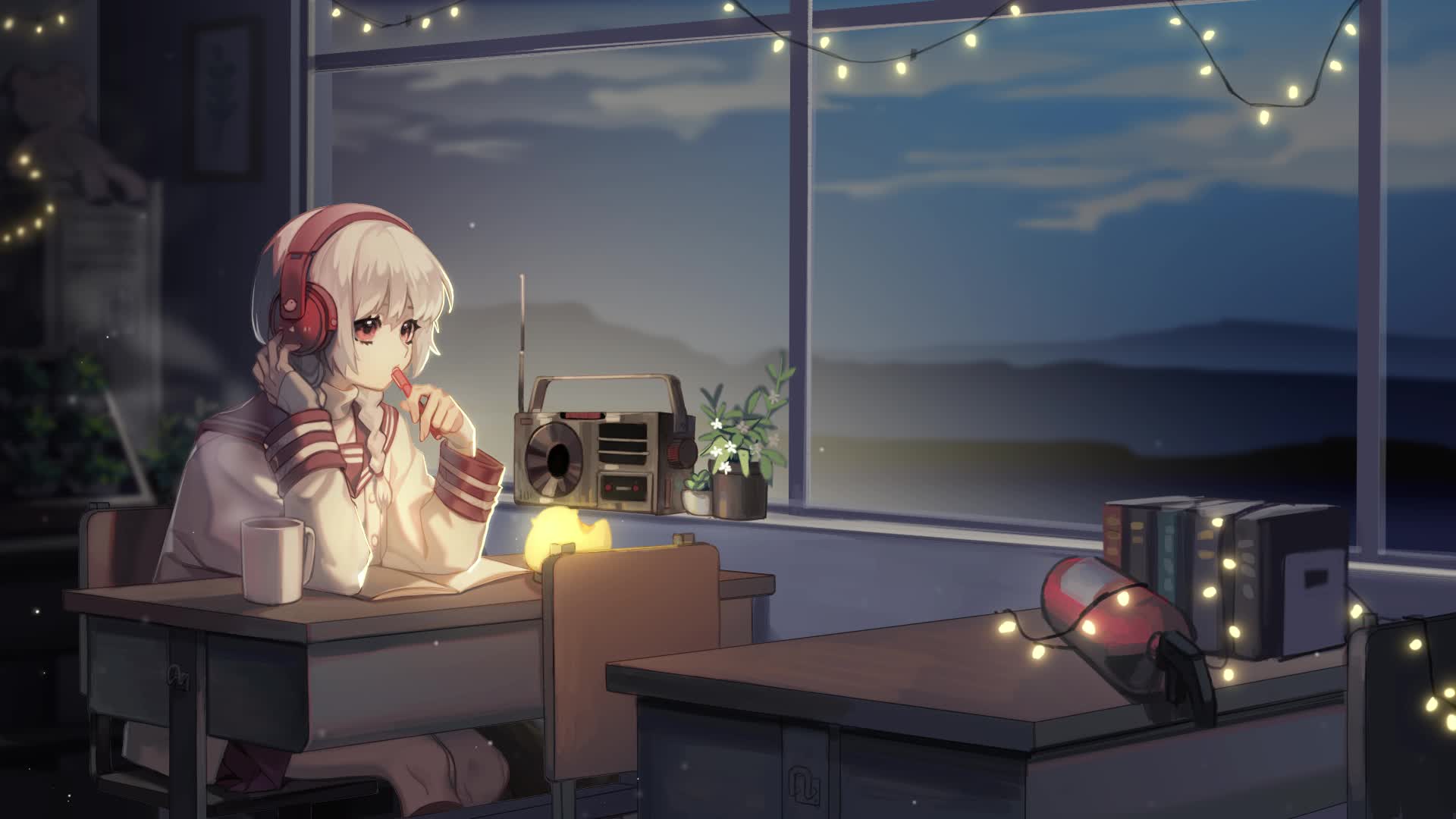 PC Anime Girl Headphones Live Wallpaper Free