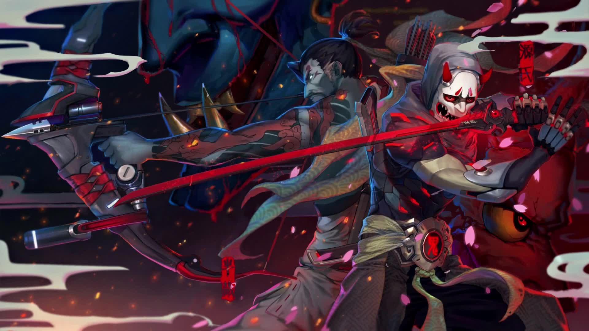 PC Hanzo and Genji Overwatch Live Wallpaper Free