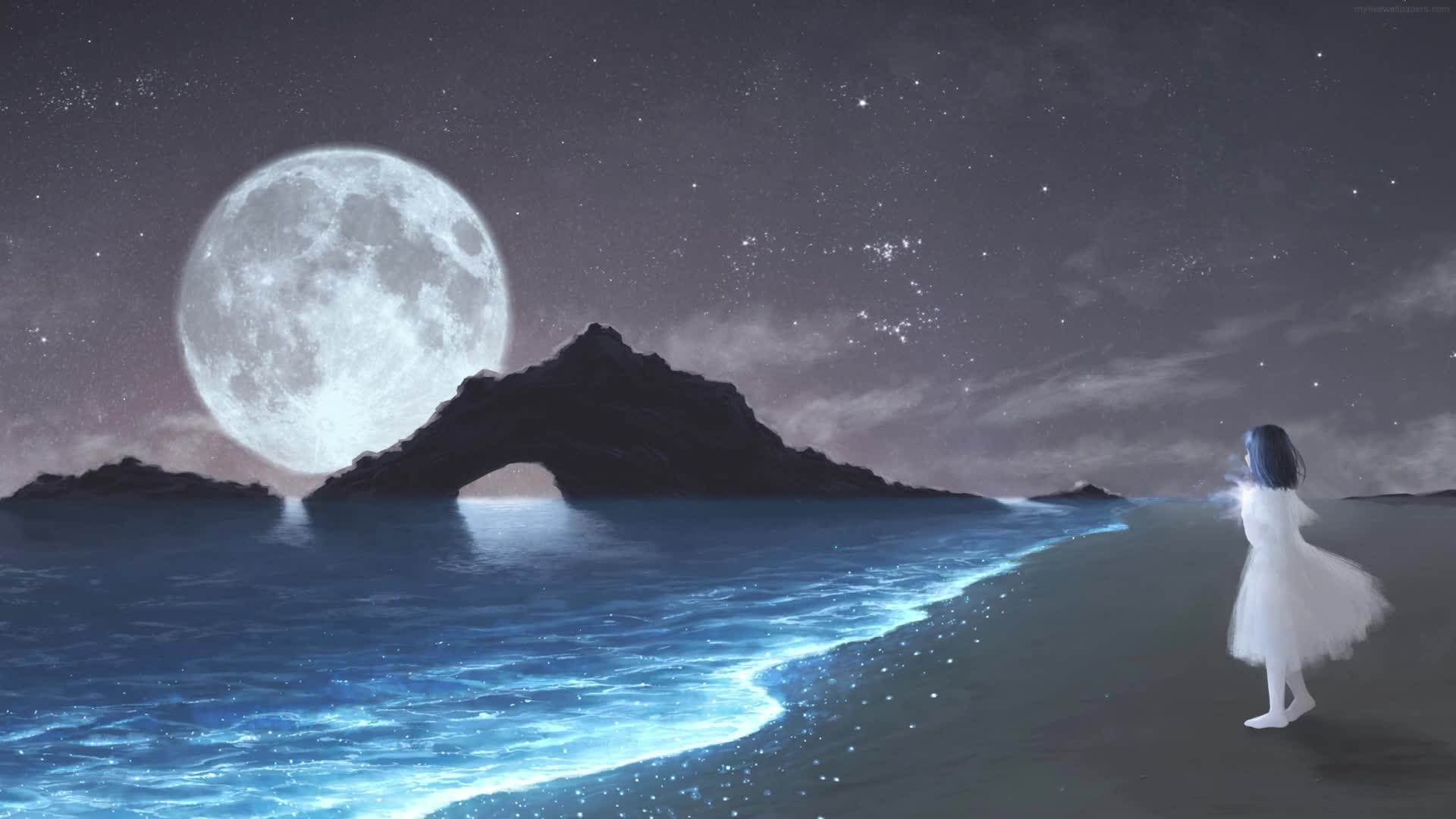 PC Glowing Waves Live Wallpaper Free