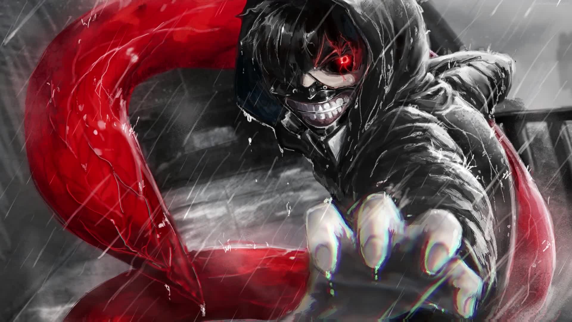 PC Ken Kaneki Rain Tokyo Ghoul Live Wallpaper Free
