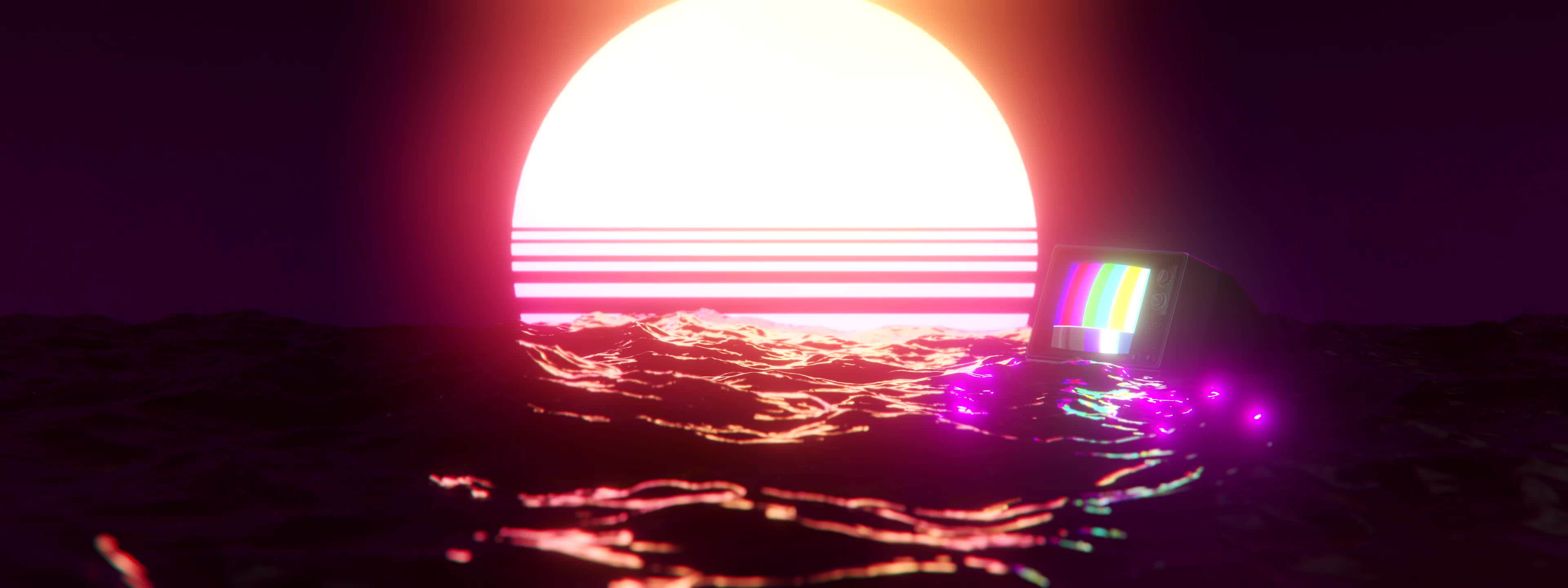 PC TV Waves Live Wallpaper Free