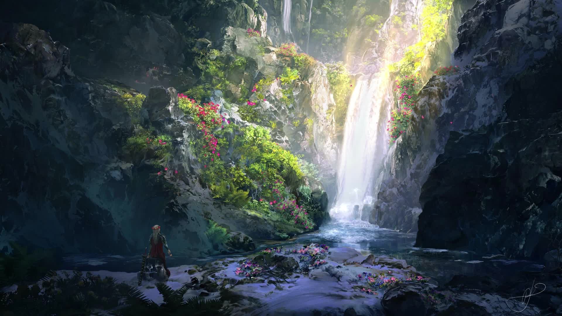 PC Fantasy Waterfall Live Wallpaper Free