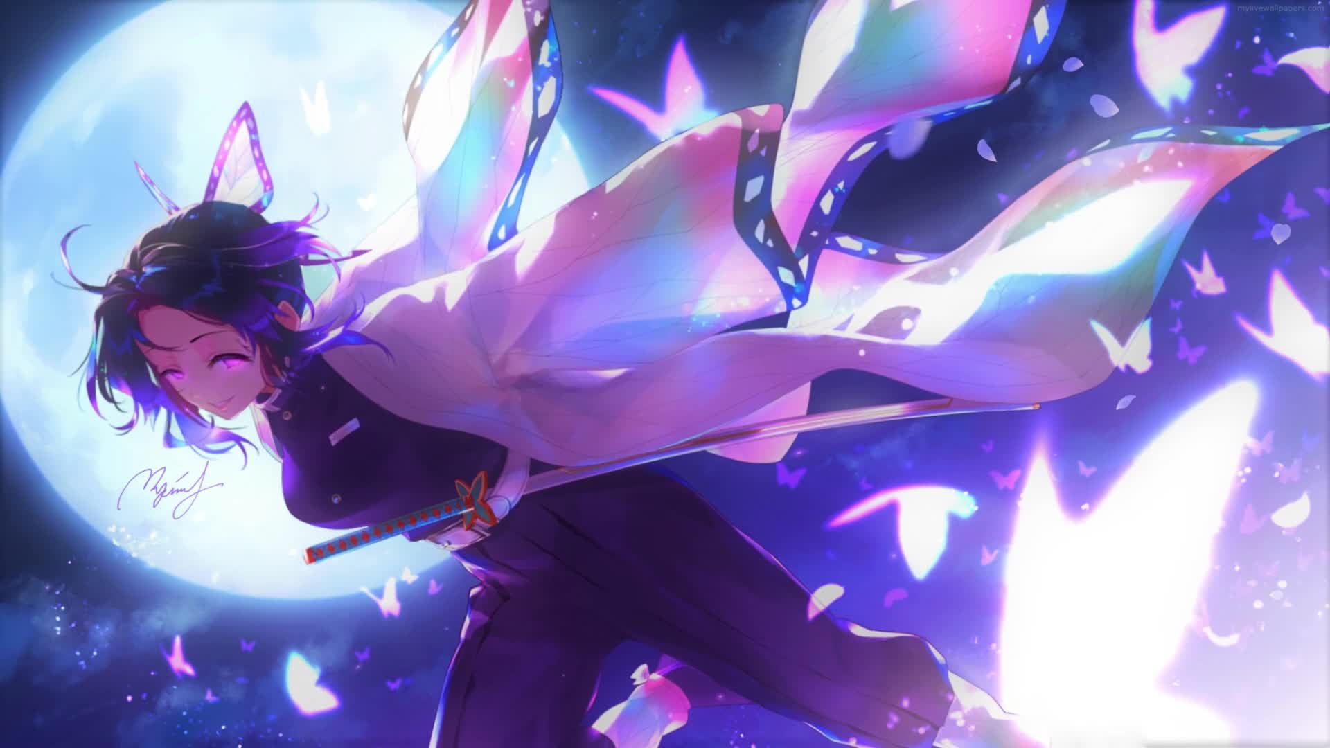 PC Shinobu Kocho Full Moon Live Wallpaper Free