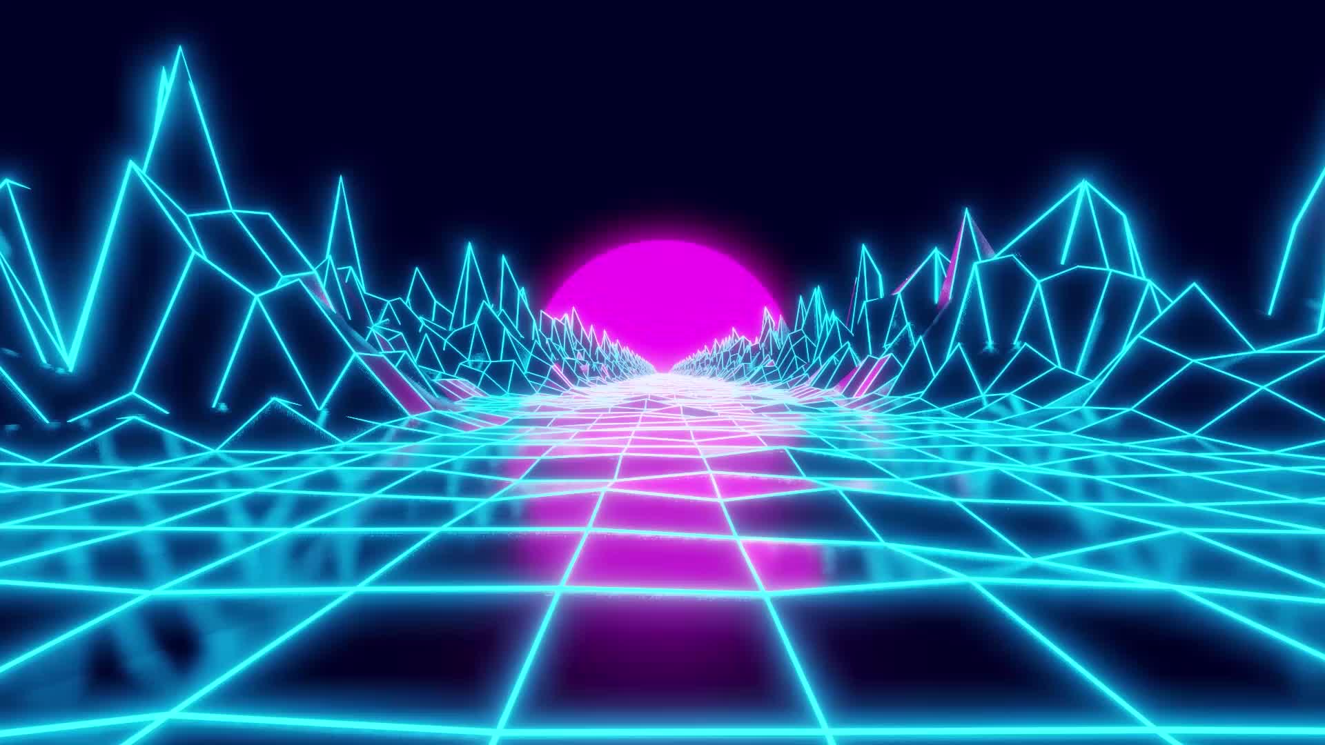 PC Retro Wave Grid Live Wallpaper Free