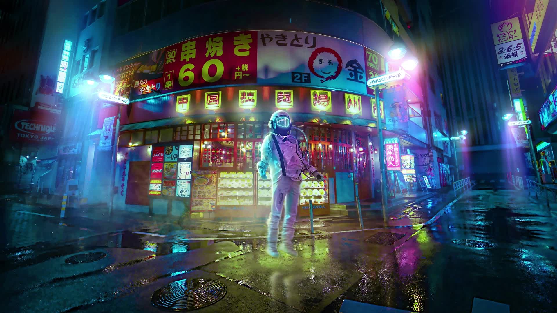 PC Spaceman Float Glitch Live Wallpaper Free