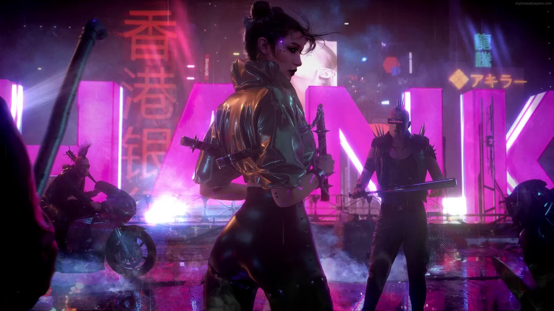 PC Nunchuck Girl Cyberpunk 2077 Live Wallpaper Free