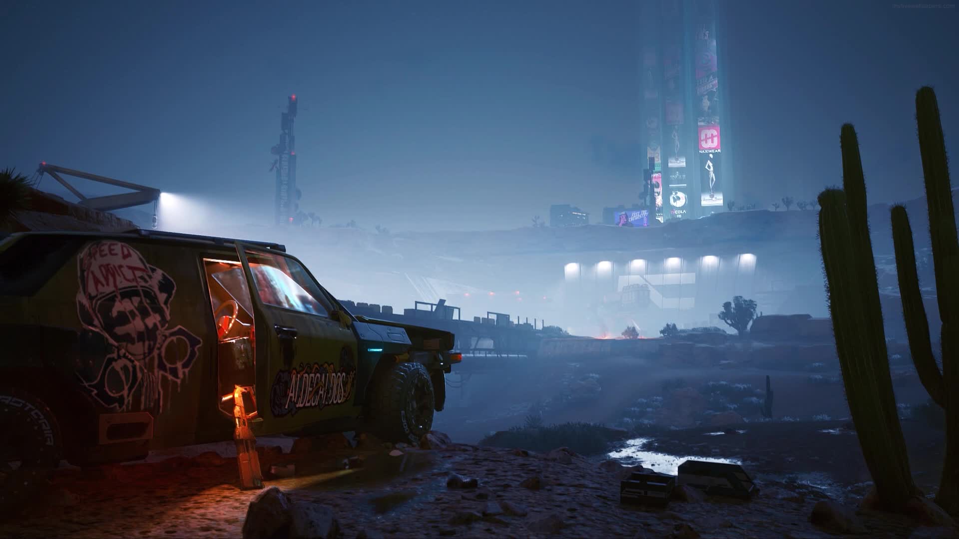 PC Cyberpunk 2077 Night City Outskirts Live Wallpaper Free