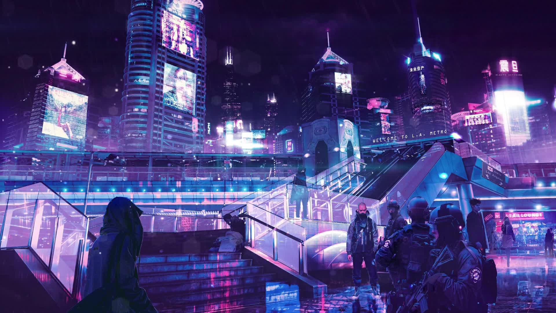 PC Cyberpunk City 1 Live Wallpaper Free