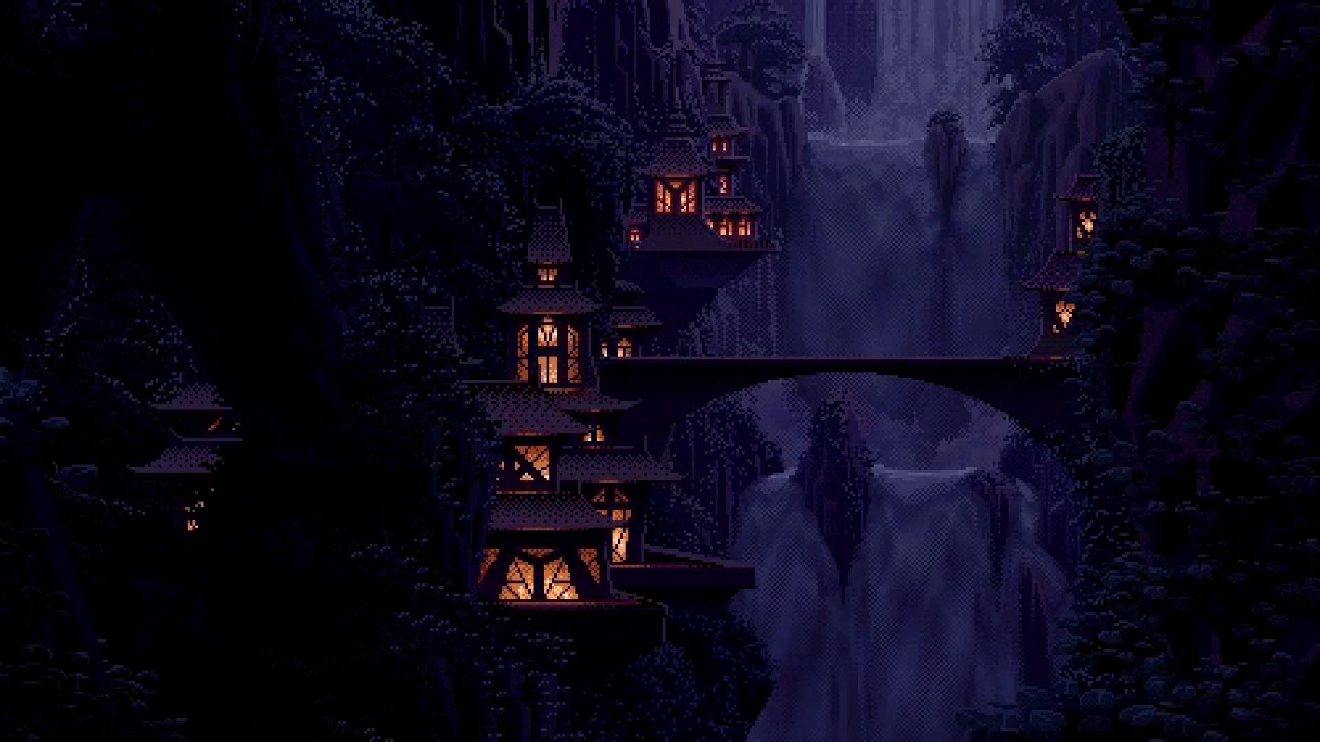 PC 8 Bit Waterfall Live Wallpaper Free