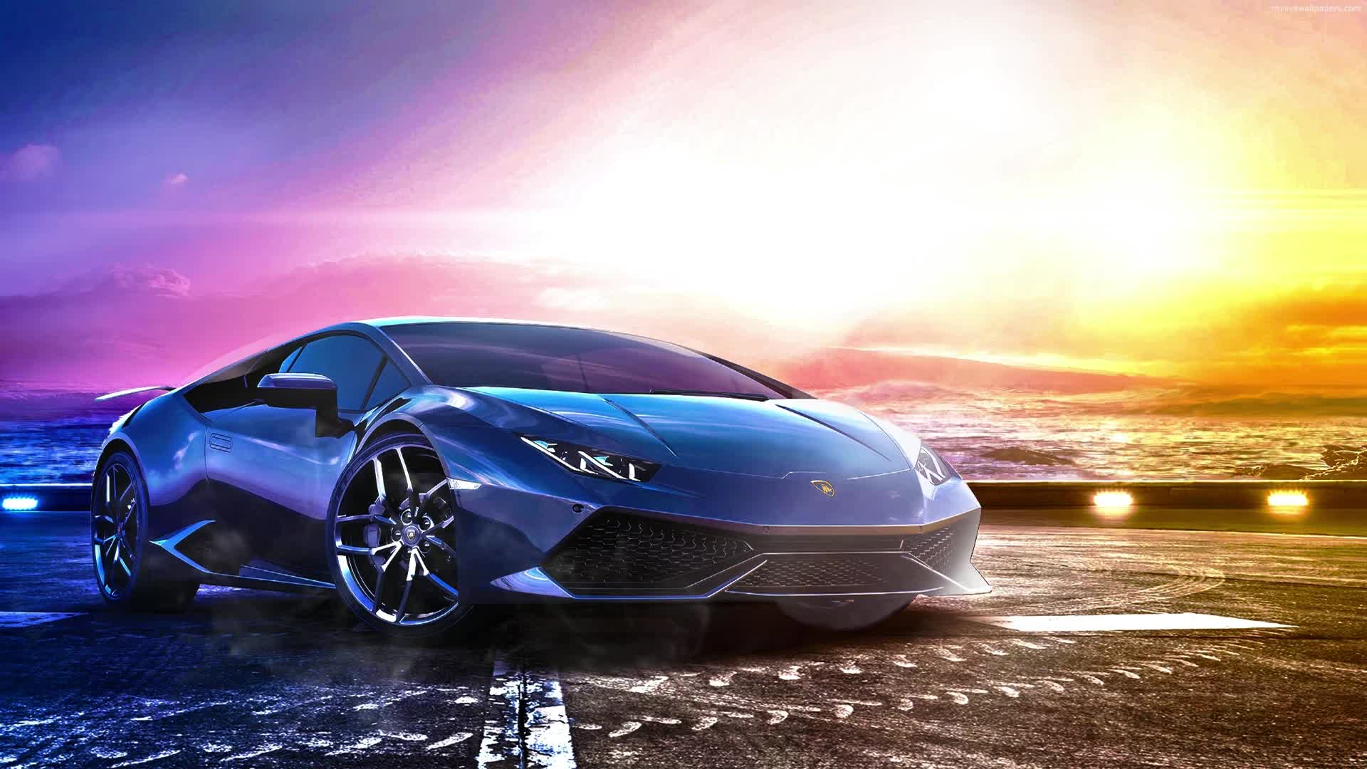 PC Lamborghini Beach Waves Live Wallpaper Free