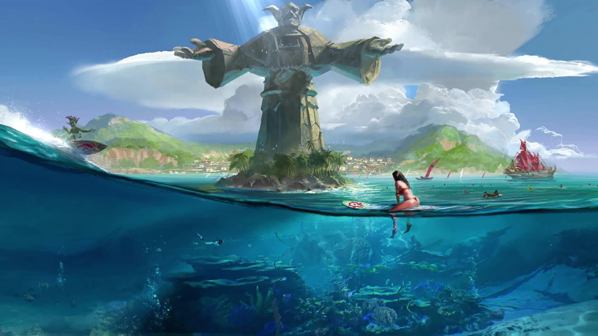 PC Summer Beach Fun WOW Live Wallpaper Free