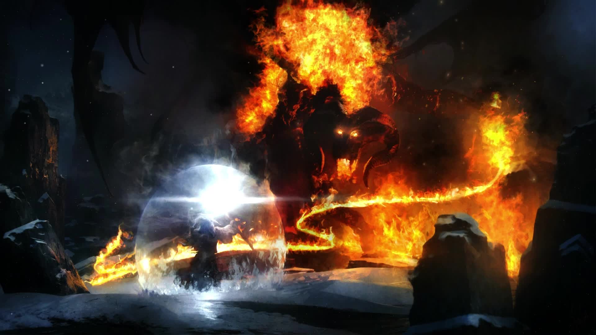 PC Balrog Fight LOTR Live Wallpaper Free