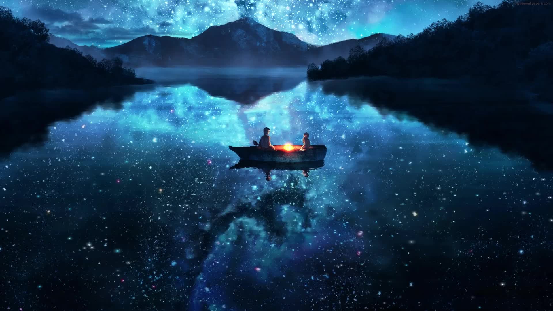 PC Lake Night Sky Live Wallpaper Free
