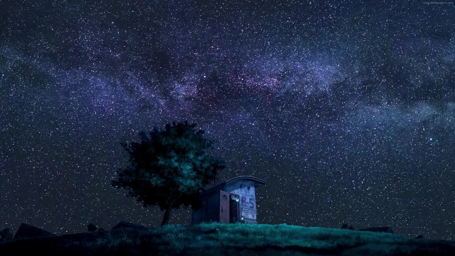 PC Starry Night Shelter Live Wallpaper Free