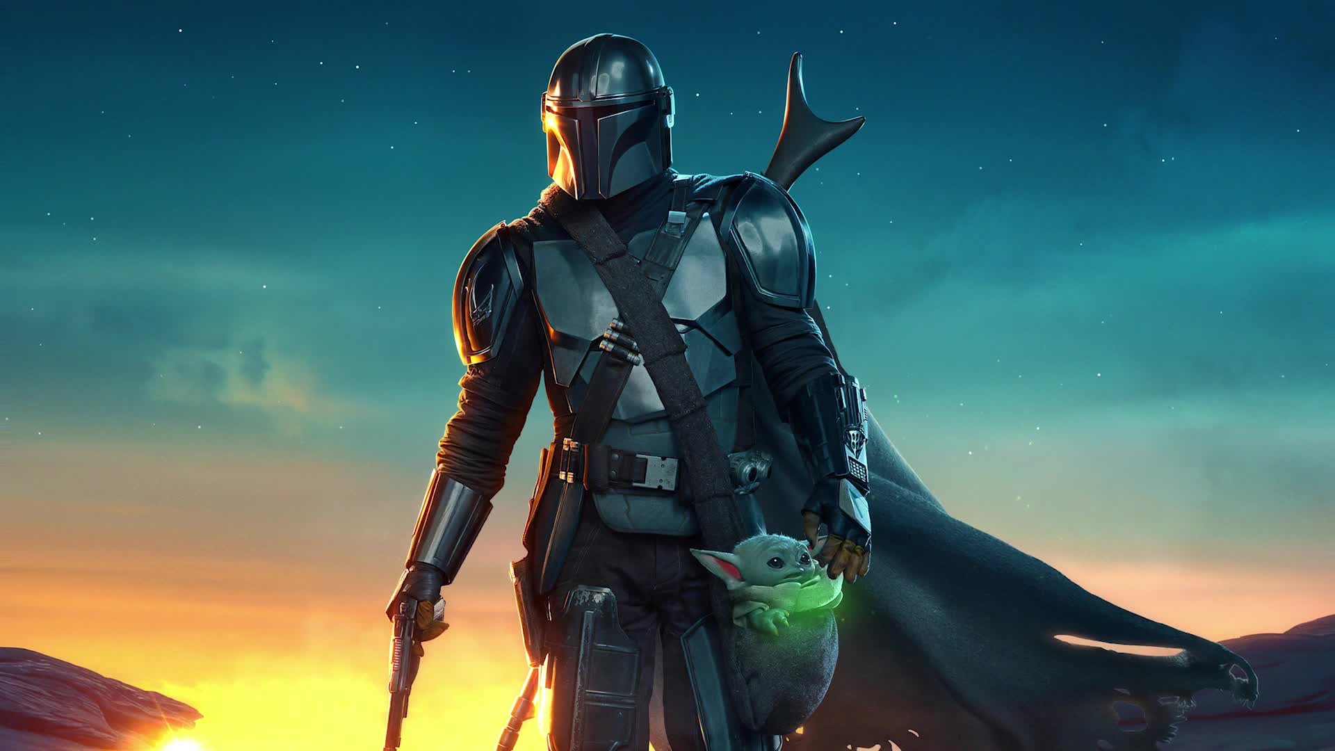 PC Mandalorian Beskar Armor Baby Yoda Live Wallpaper Free