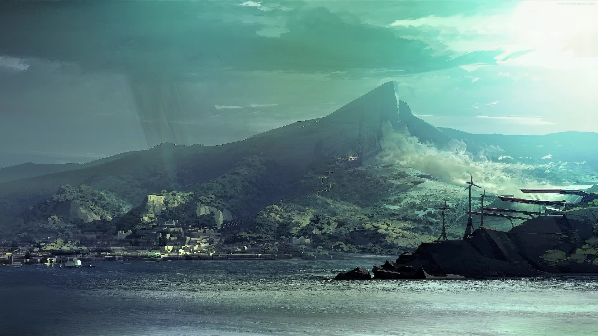 PC Lake Clouds Painting Live Wallpaper Free