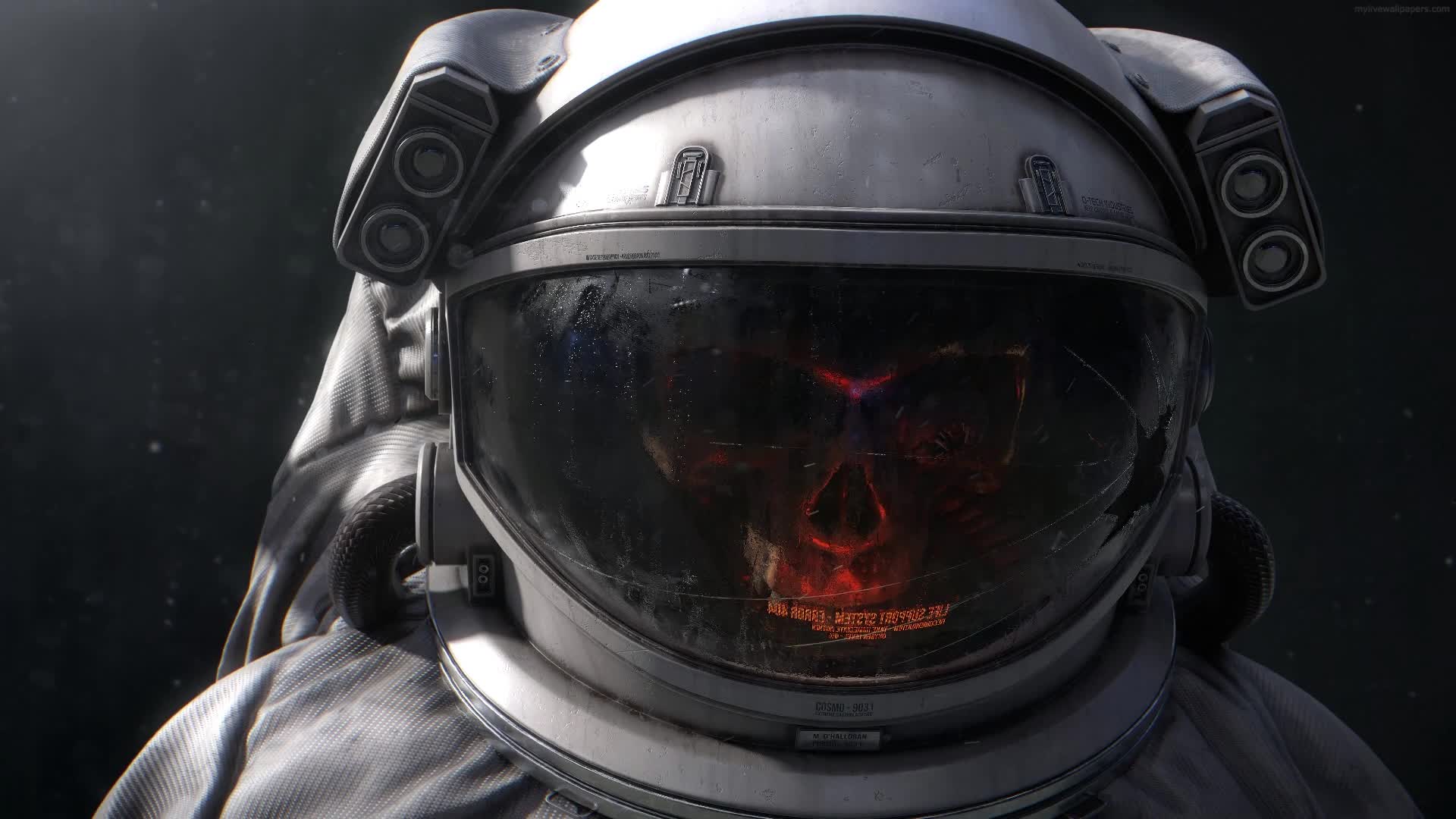 PC Skull Spaceman Live Wallpaper Free
