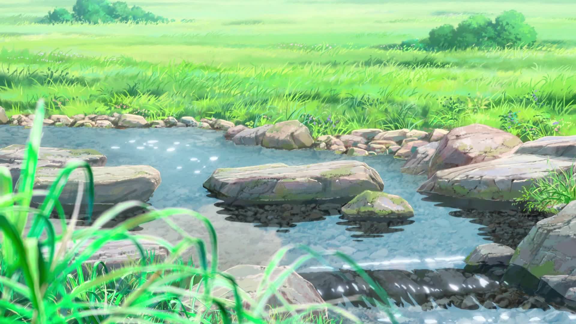 PC Stream in the Meadow Live Wallpaper Free