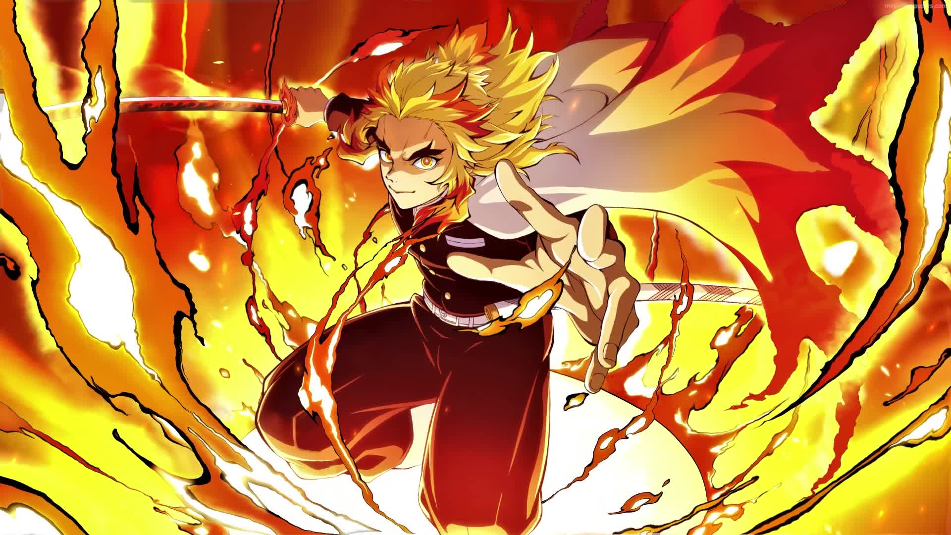 PC Kyojuro Flame Breathing Live Wallpaper Free