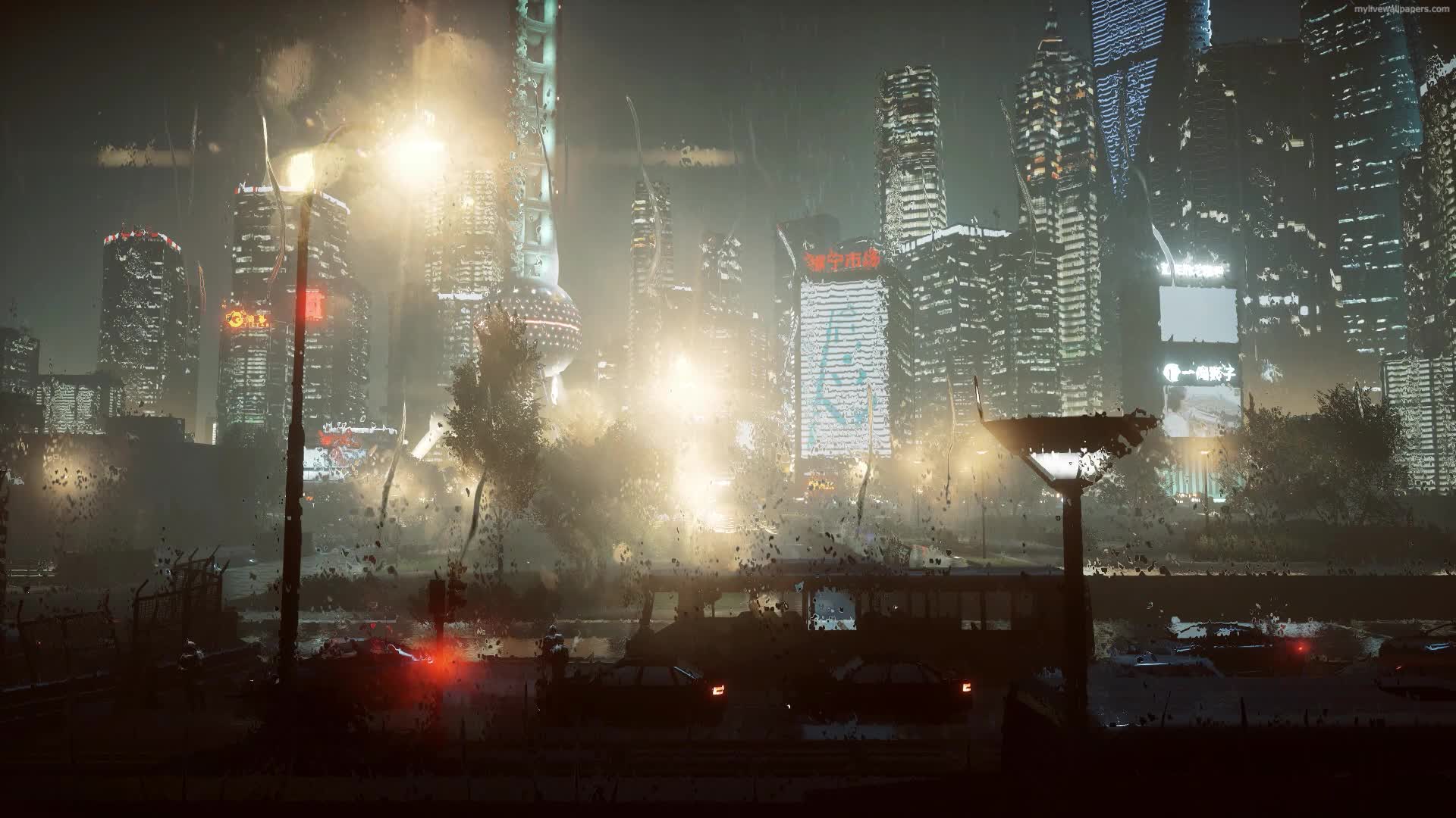 PC Raindrops Shanghai Live Wallpaper Free