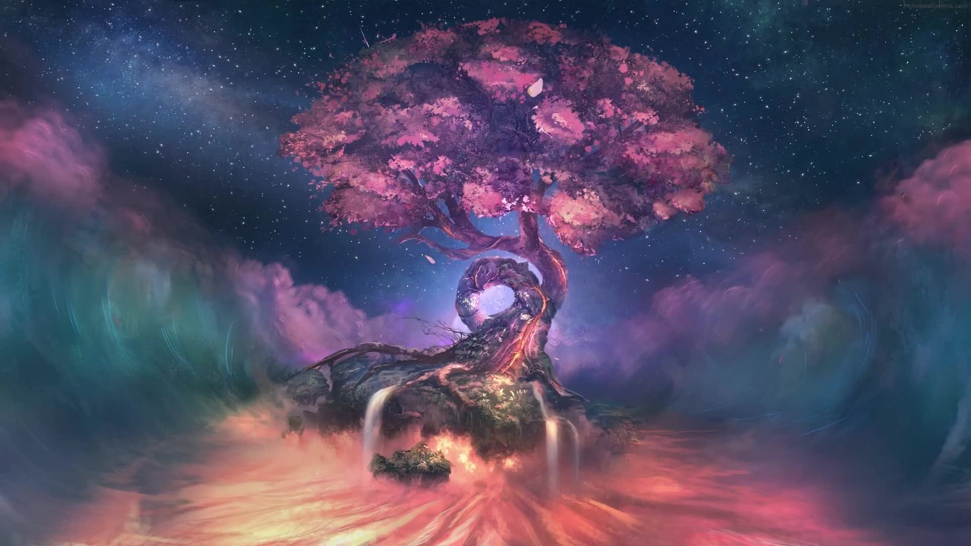 PC Floating Tree Live Wallpaper Free