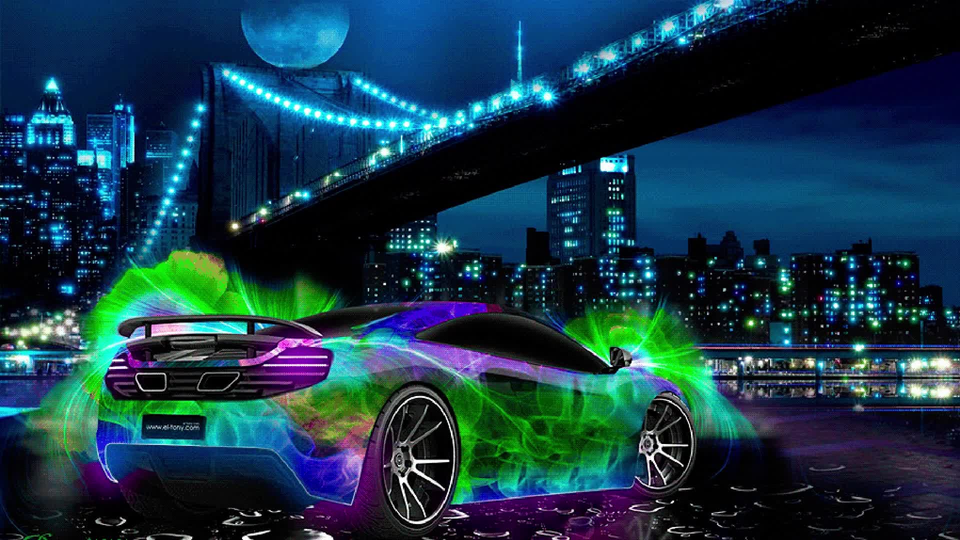 PC Rainbow Supercar Live Wallpaper Free