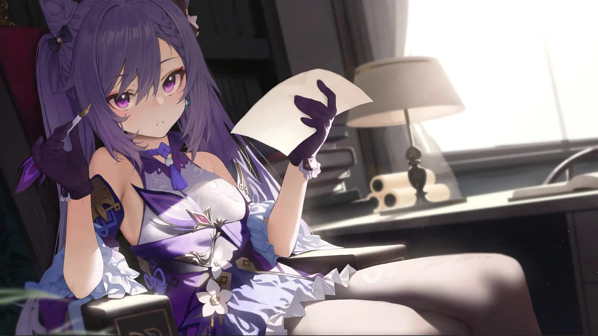 PC Keqing Genshin Impact Anime Live Wallpaper