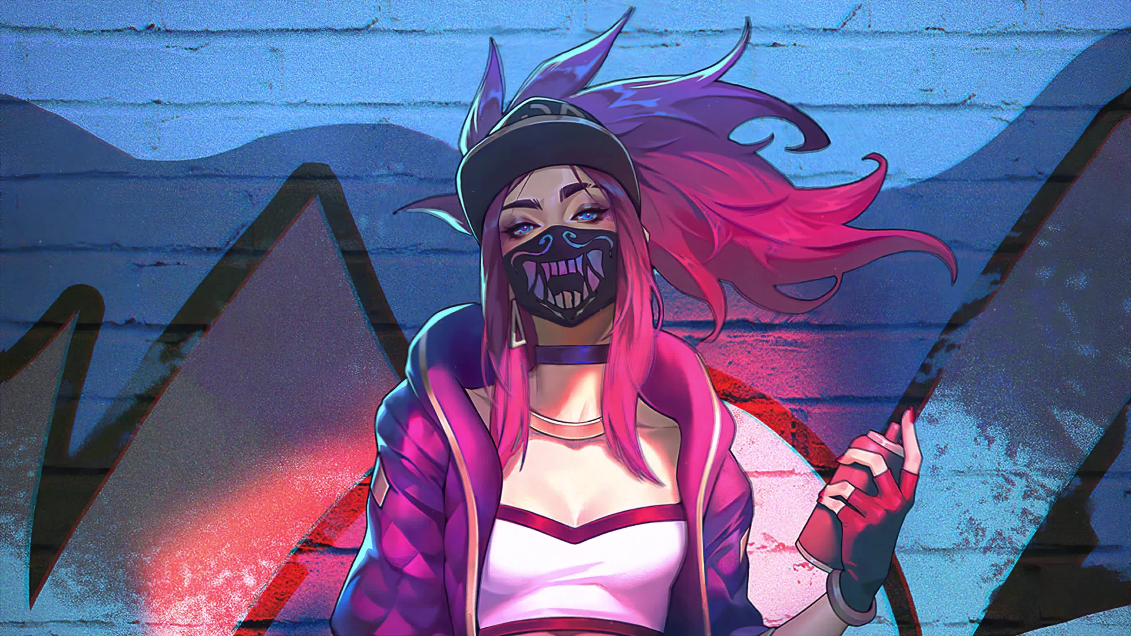 4K Akali Kda Graffiti League Of Legends Live Wallpaper For PC