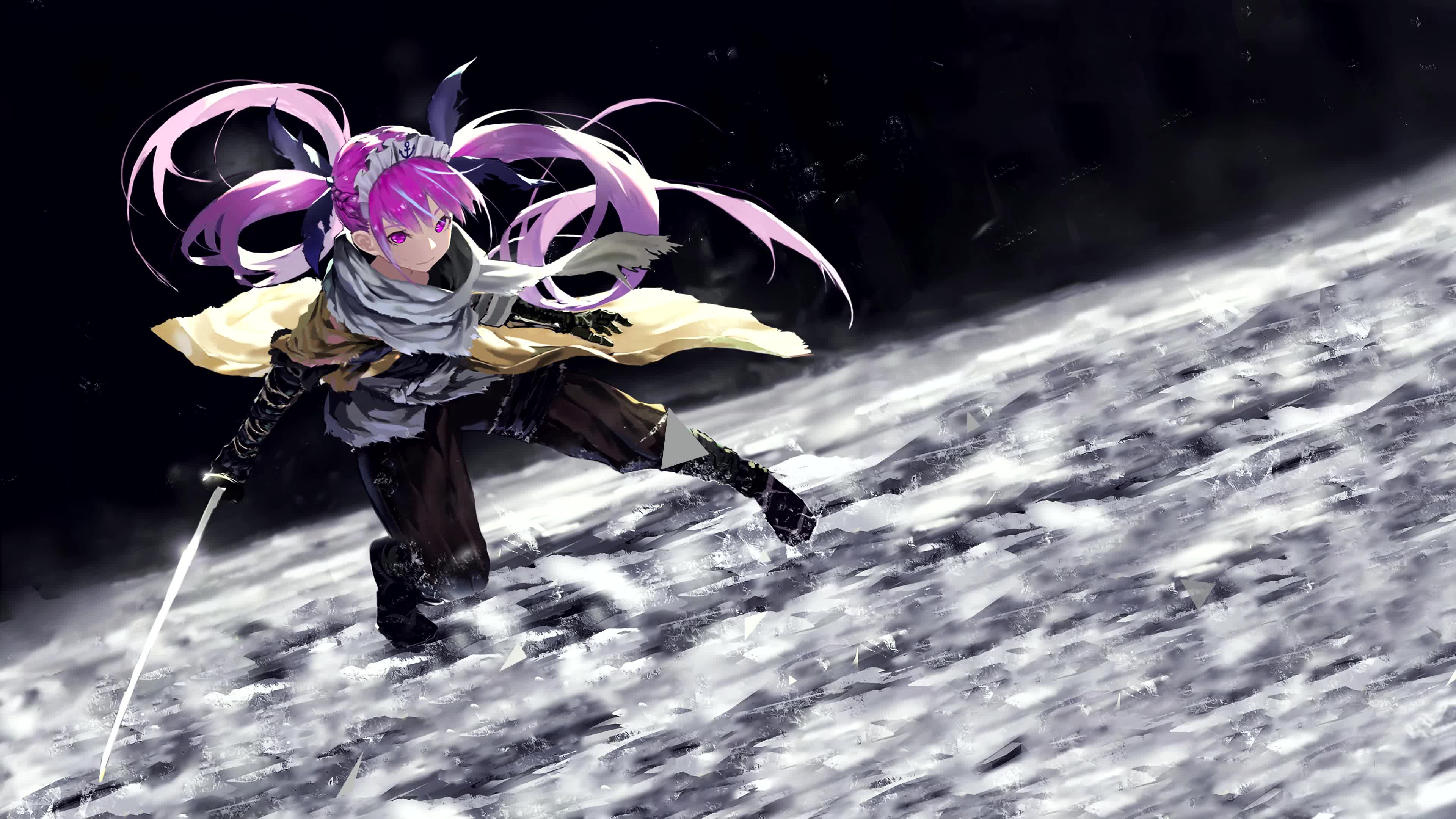 4K Minato Aqua Samurai Virtual Youtuber Live Wallpaper For PC