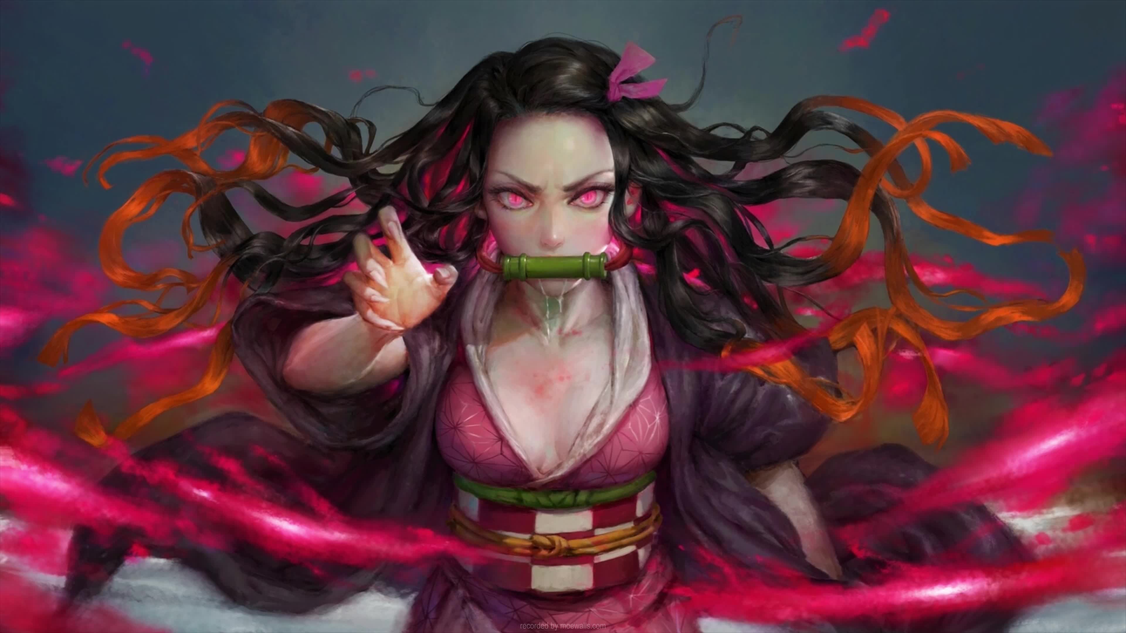 4K Nezuko Kamado Demon Kimetsu No Yaiba Live Wallpaper For PC