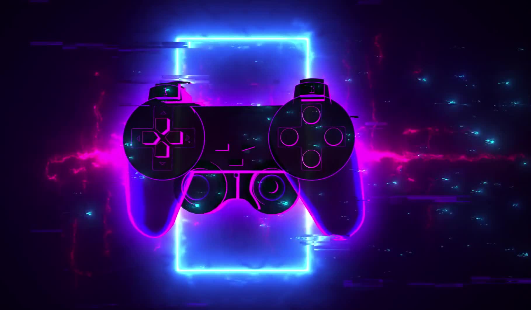 Cyberpunk Hi-Tech Glitchy Neon Gamepad Live Wallpaper