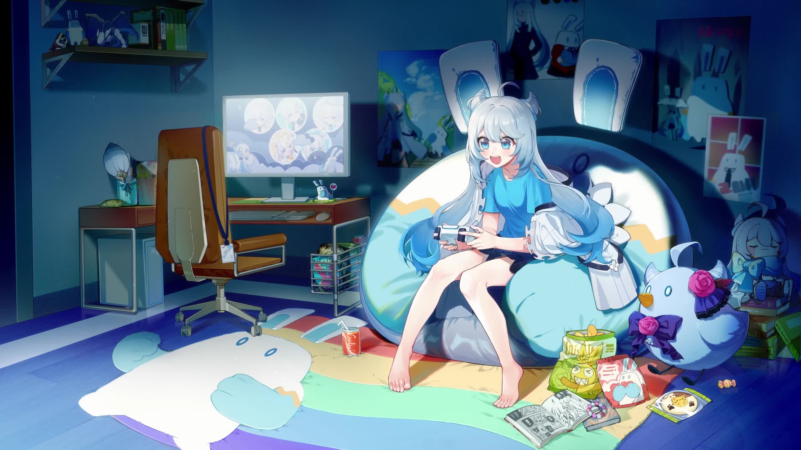 PC Anime Play All Night Live Wallpaper live wallpaper