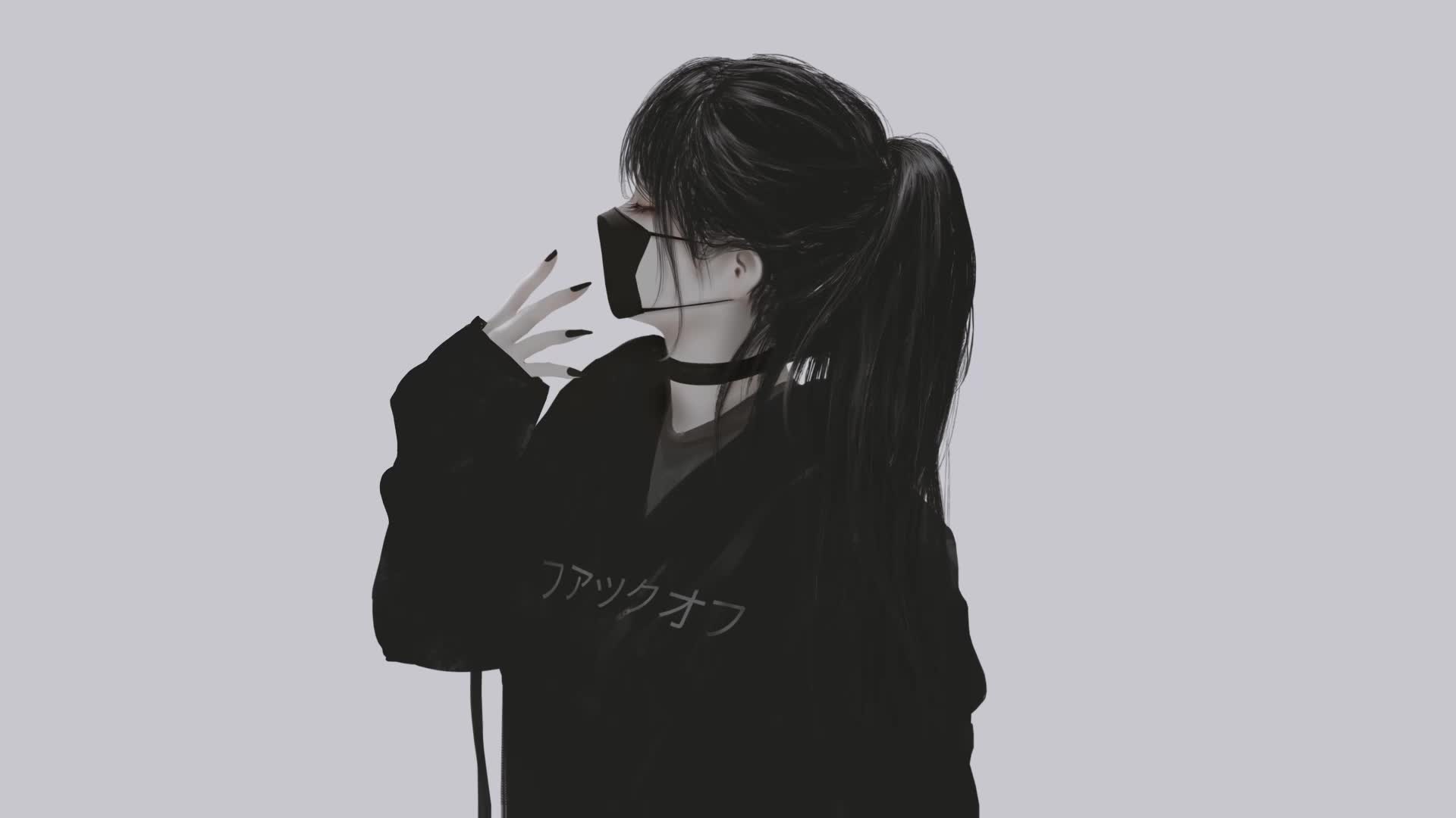 PC HD Monochrome Girl Live Anime Wallpaper