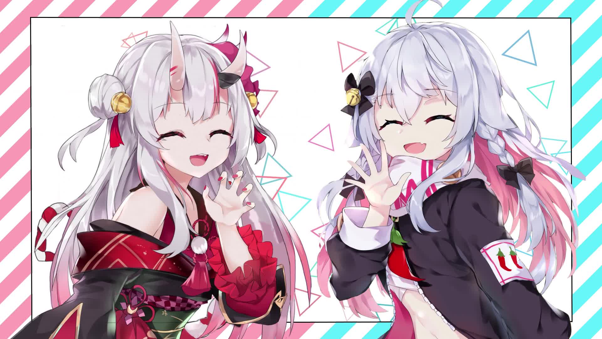 PC HD Kagura Nana & Nakiri Ayame Live Anime Wallpaper live wallpaper