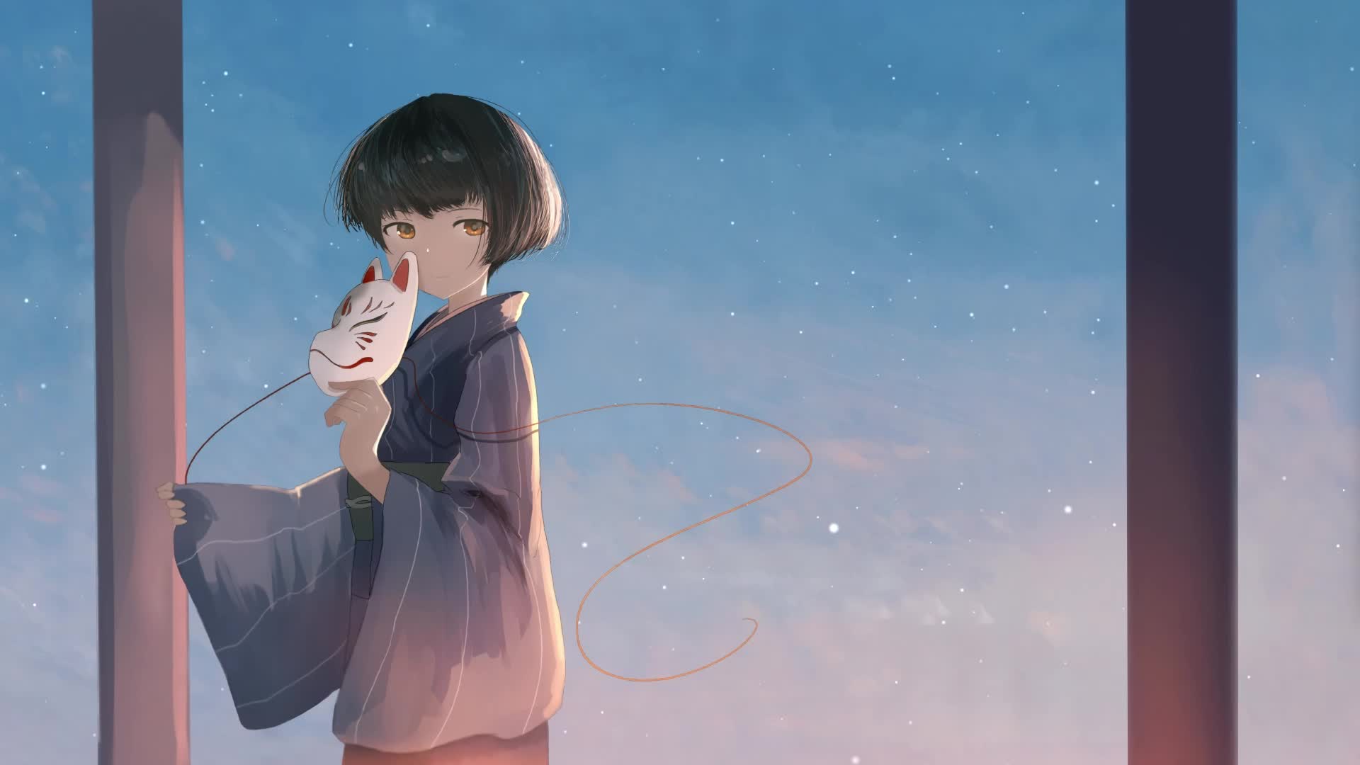 PC HD Winter Morning Live Anime Wallpaper