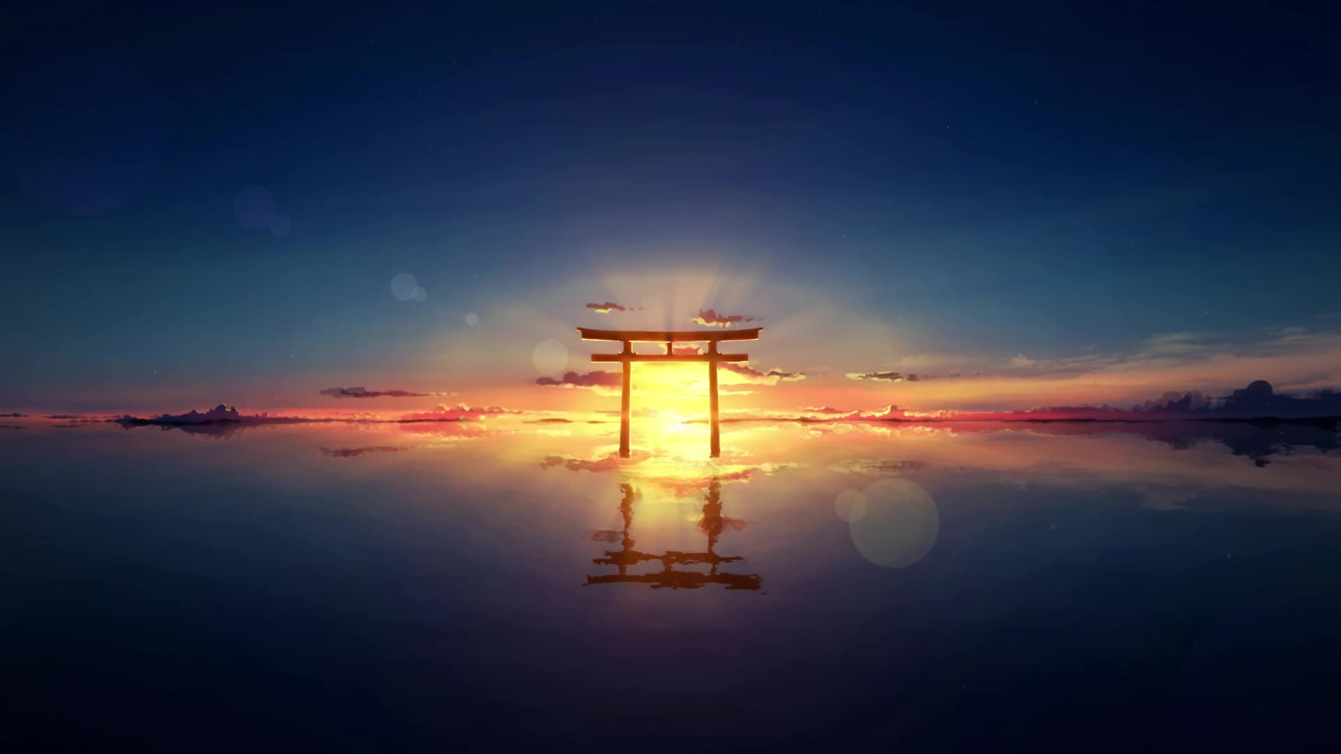 PC HD Torii Sunset Live Anime Wallpaper