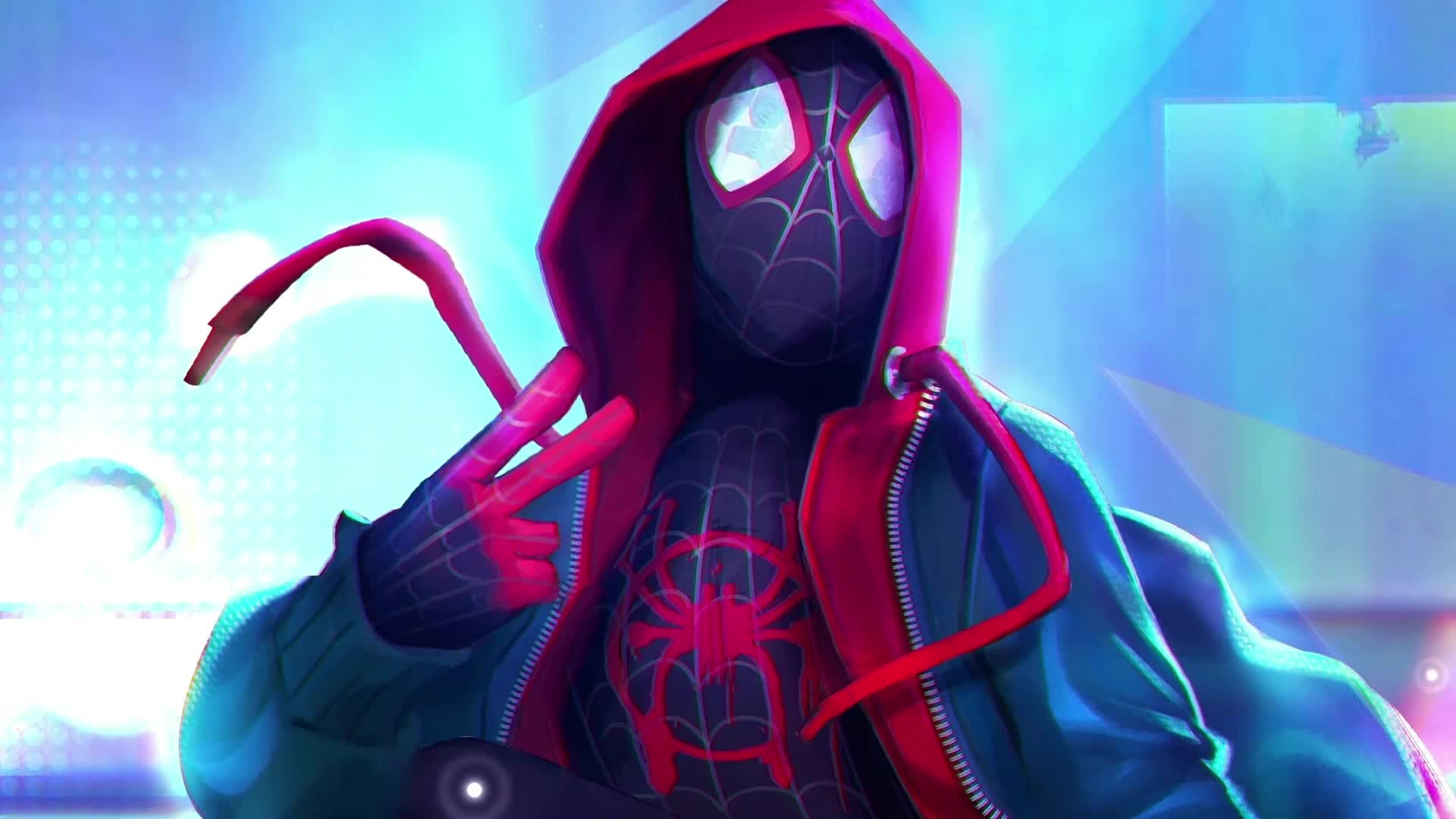 PC Desktop Miles Morales Peace Sign Live Wallpaper