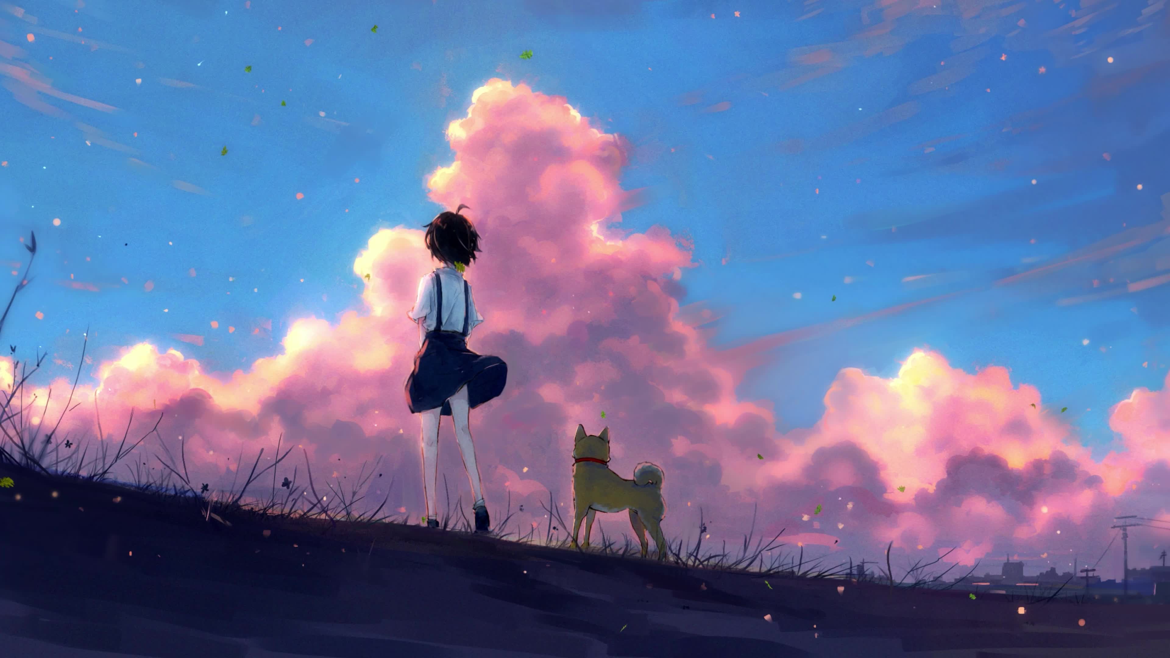 PC Desktop Anime Girl And Shiba Inu Desktop Live Wallpaper