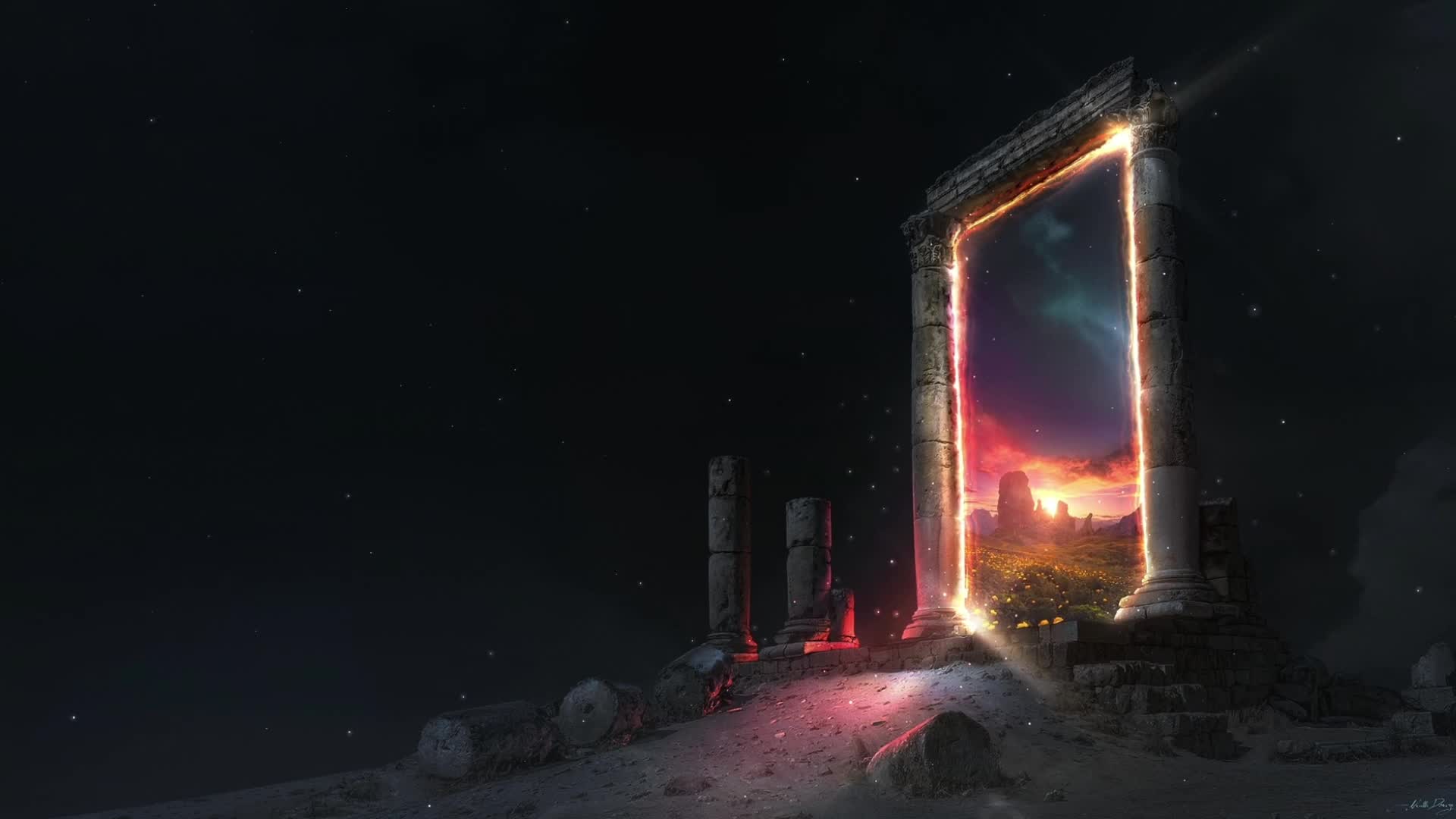 PC Desktop Fantasy Stone Portal Desktop Live Wallpaper