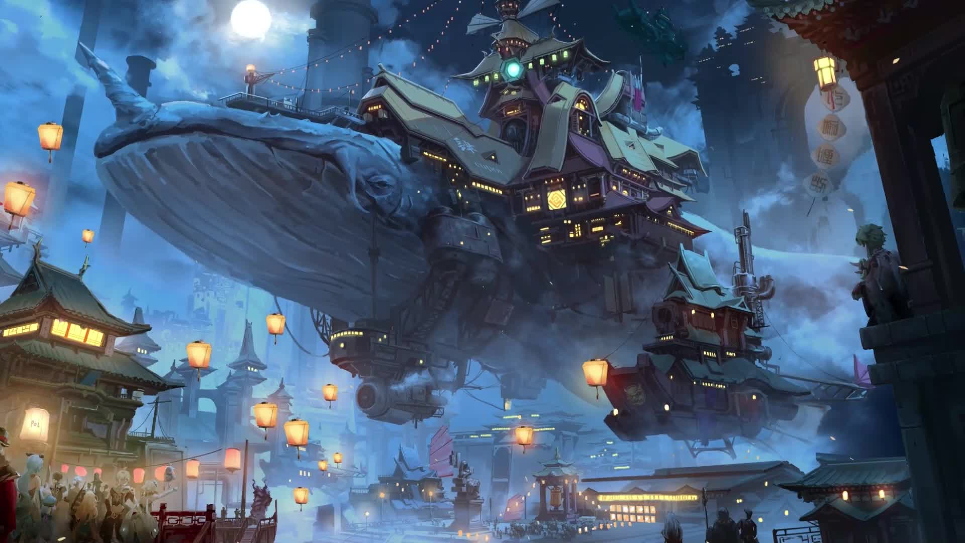 PC Desktop Live DesktoPC Desktopomliyue Whale Airship Desktop Live Wallpaper