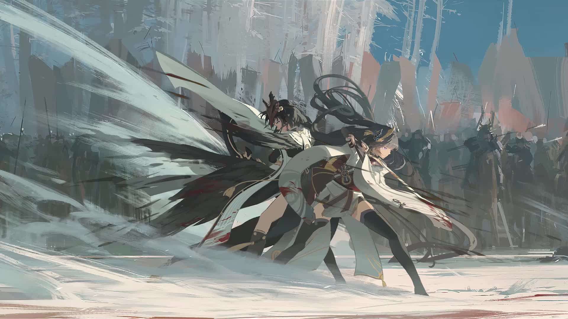 PC Desktop Anime Girls Fighting Togther Live Wallpaper