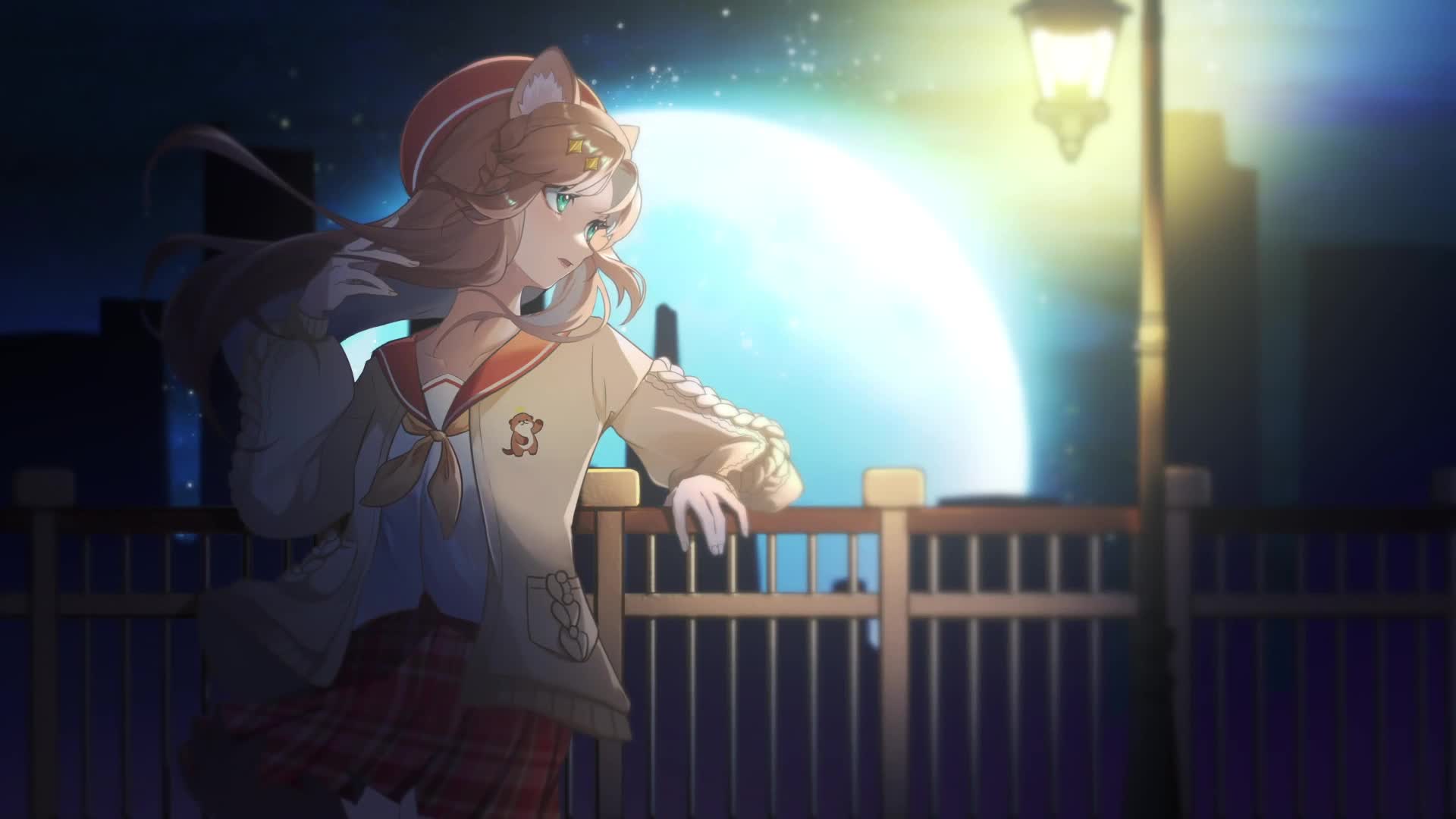 PC Desktop Girl With Butterflies Night Live Wallpaper