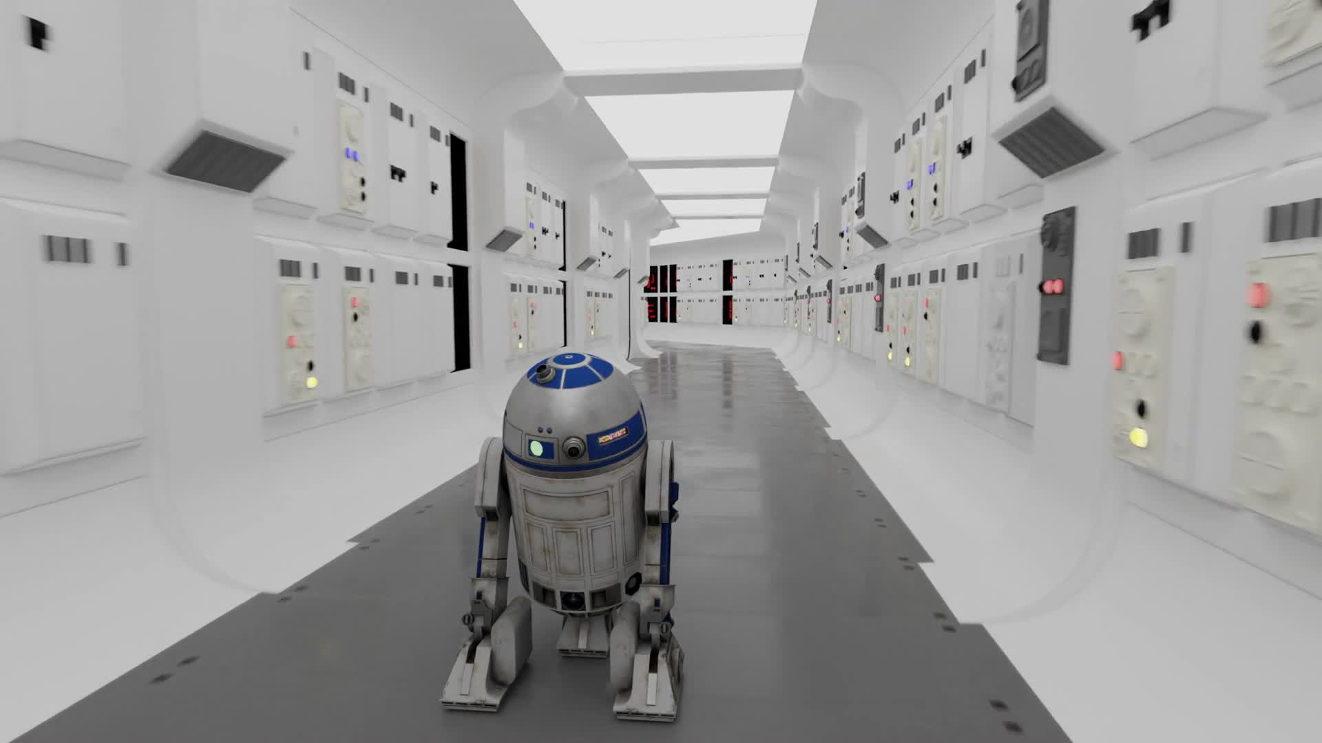 PC Desktop R2d2 Running Laps On  Live Wallpaper