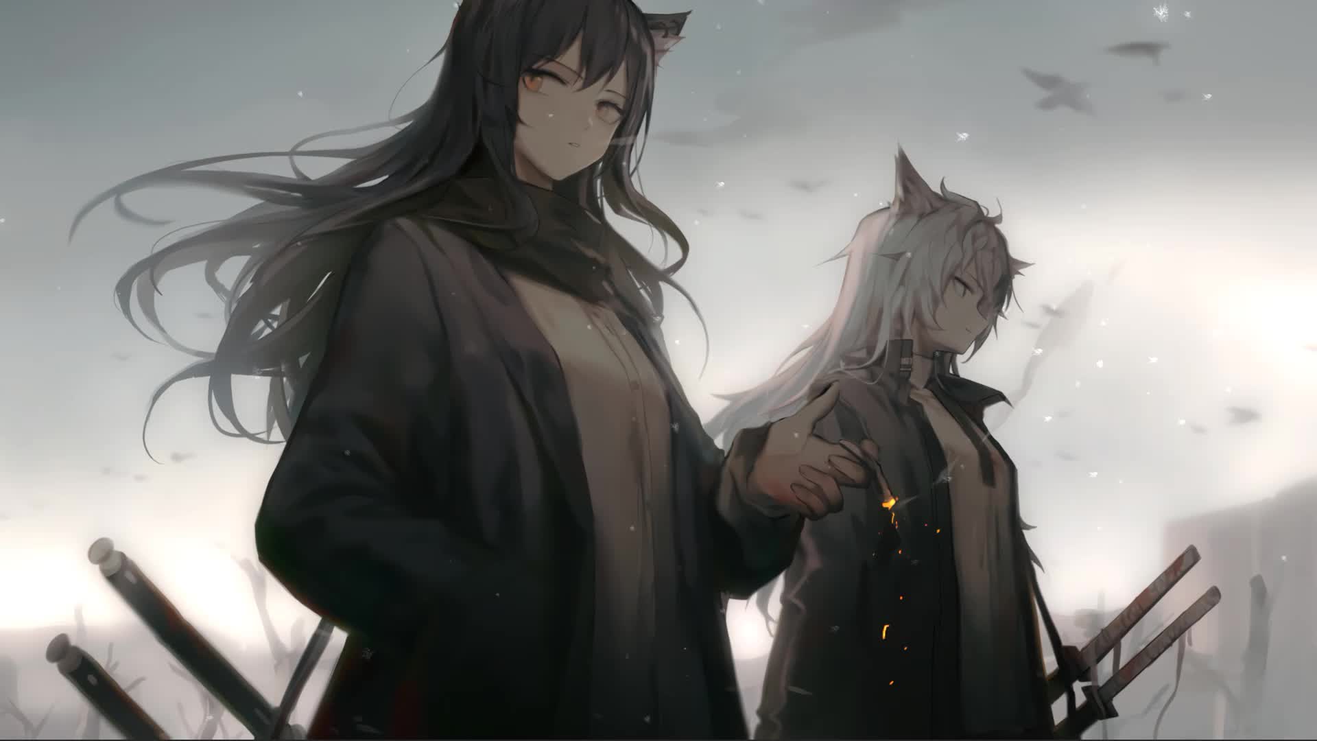 Anime Arknights Lappland & Texas Girls Live Wallpaper