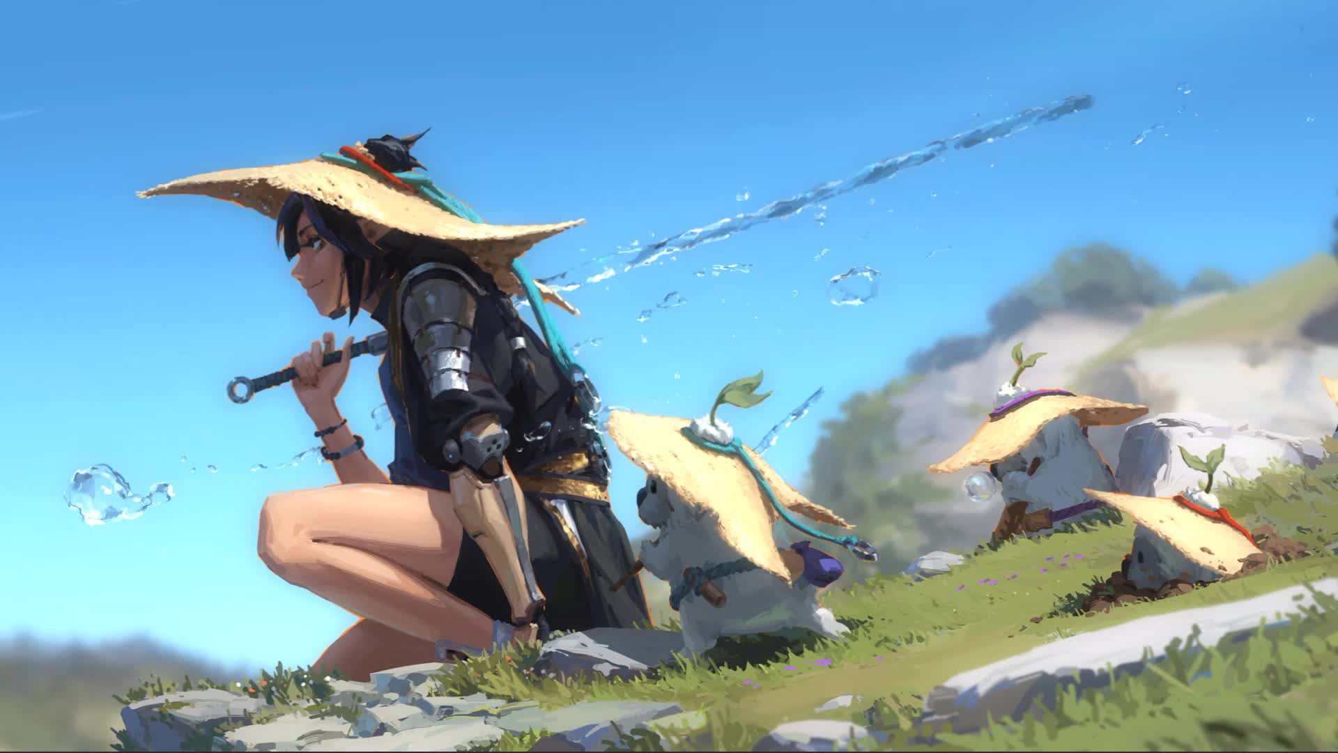 Water Swords Woman Live Wallpaper