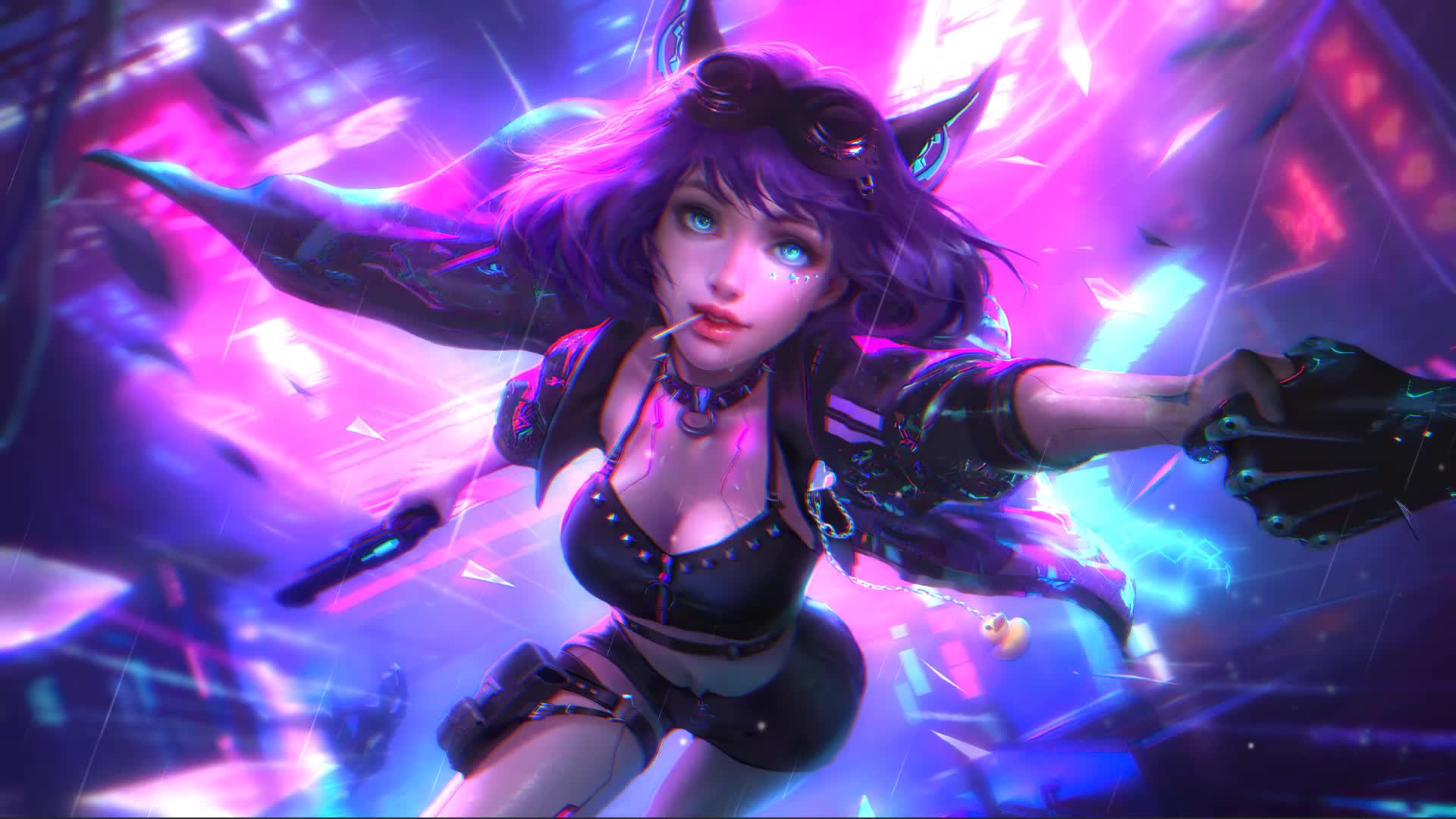 Cyber Girl Holding Hand Live Wallpaper For PC