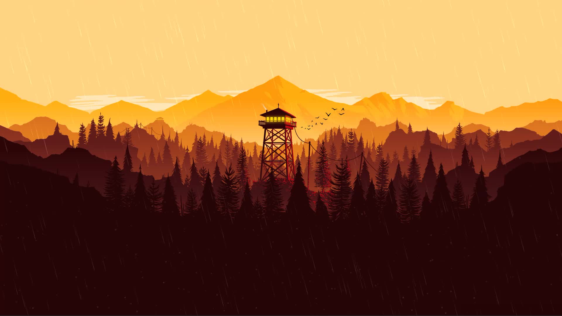 Firewatch The Tower Orange Live Wallpaper