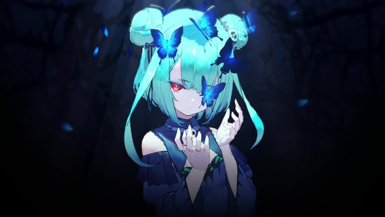 Uruha Rushia Butterfly Virtual Youtuber HD Live Wallpaper For PC