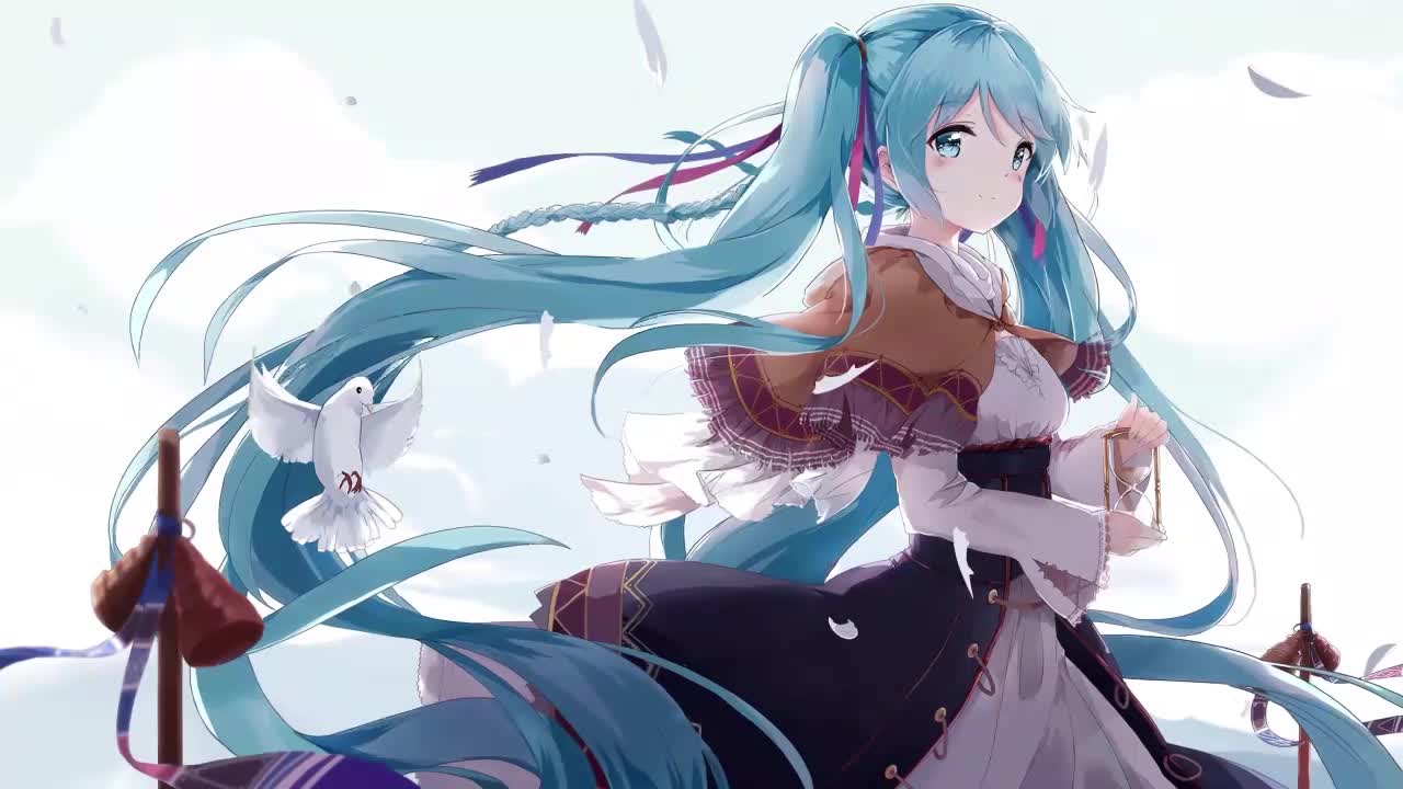 Hatsune Miku With Dove HD Live Wallpaper For PC