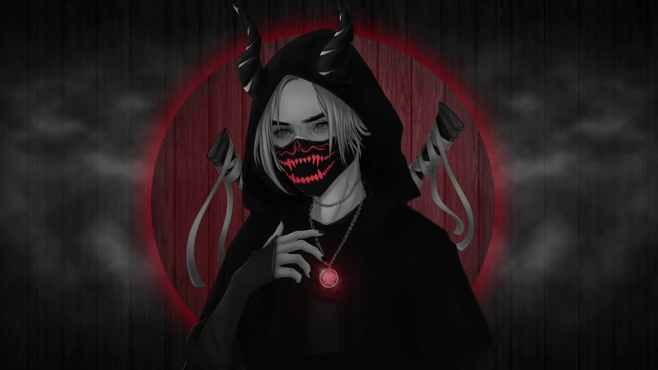 Samurai Red Mask Girl HD Live Wallpaper For PC